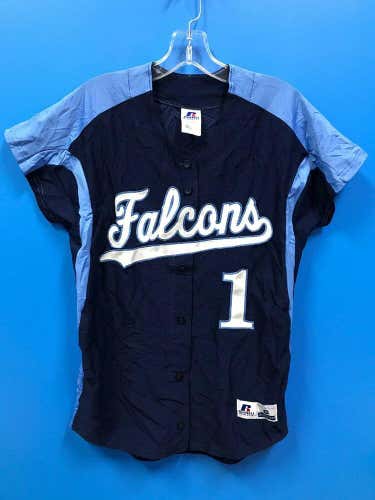 NEW Russell Athletic Adult Falcons Baseball Jersey Color Navy Light Blue Size S  *FIRM PRICE*