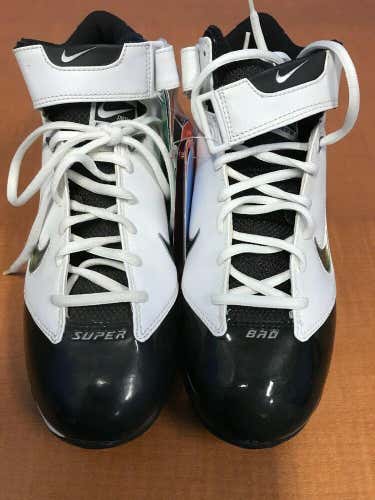 NIB Nike Men's LT Super Bad Shark Football Cleats Size 9 Color Black White NEW    *FIRM PRICE*