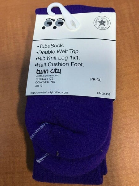 NEW Twin City Knitting Baseball Youth Socks OBR Purple Size Medium (8.5-11)