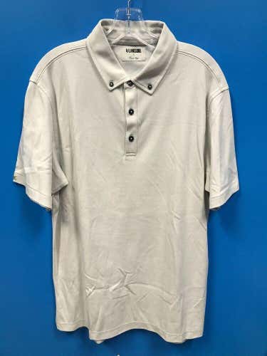 NEW Linksoul Men's Golf Polo Button-Down Collar Shirt Color Salt Size L Large  *FIRM PRICE*