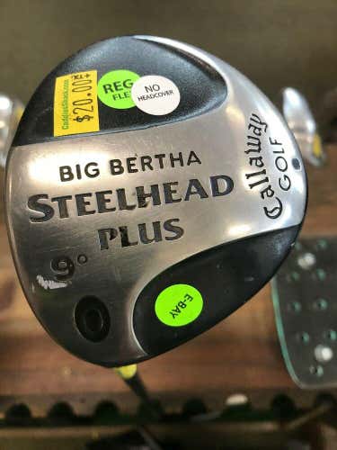 Callaway Big Bertha Steelhead Plus 9* Driver, LH 44" MAS2 R flex Graphite #1482 Firm Price