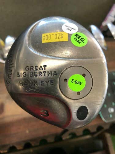 Callaway Great Big Bertha Hawk Eye 3 Wood, RH 44" UL R Flex Graphite #1493 Firm Price