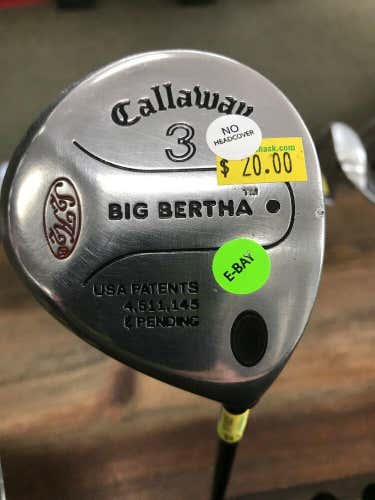 Callaway S2H2 Big Bertha 3 Wood, RH 43" No Badge/No Logo Graphite #1437 Firm Price