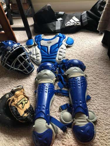 Youth Louisville Slugger Catcher's Set w/ Mizuno & Adidas Bag