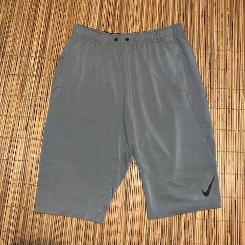 Nike Dri Fit Training Workout Mens L Flex Charcoal Grey Workout Shorts Gray