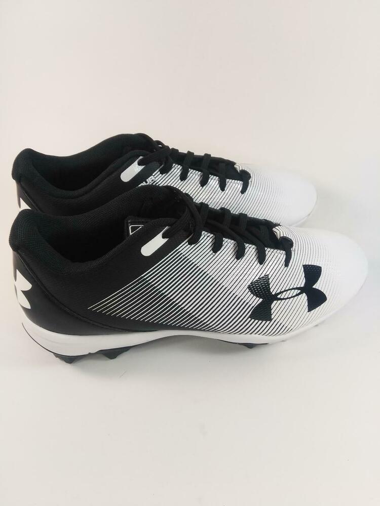 New Youth Under Armour Leadoff Low RM Baseball Cleats Black/White Size 5.5Y 