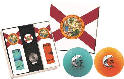 Volvik Vivid Limited Edition State Pack 6 Florida Golf Balls & Marker Set NEW!