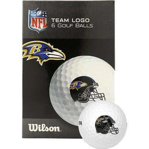 Wilson Golf NFL Team Branded Golf Balls Baltimore Ravens 6 Count Box Pack NEW  *FIRM PRICE*