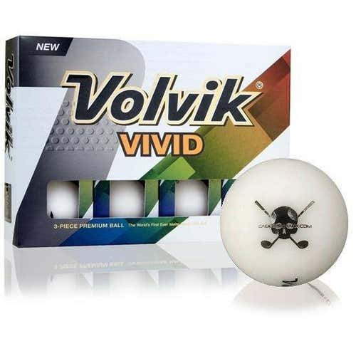 Volvik Vivid Matte Finish Golf Balls White Jolly Rogers Skull Crossbones 12 New!  *FIRM PRICE*