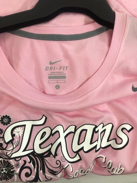 Nike Dri Fit Womens Soccer Jersey Texans Soccer Club Pink - Large