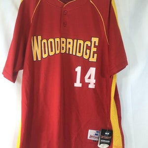 Intensity Woodbridge #14 Baseball Jersey Athletic Shirt Red Mens Large