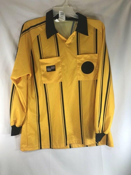Official Sports International Soccer Referee Jersey Shirt Yellow Mens Large