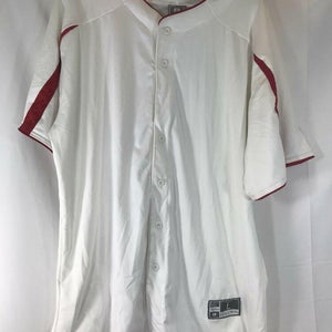 Holloway Baseball Jersey Athletic Shirt White / Red - Mens Large