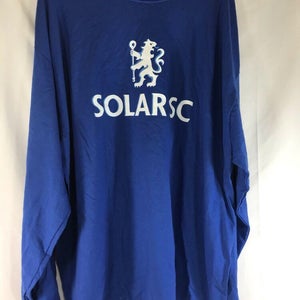 Gildan DryBlend Long Sleeve T Shirt Soccer Solar SC Blue Mens 2XL