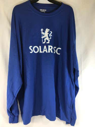 Gildan DryBlend Long Sleeve T Shirt Soccer Solar SC Blue Mens 2XL