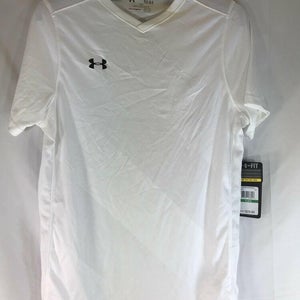 Under Armour FIxture HeatGear Athletic Soccer Jersey White - Youth Large