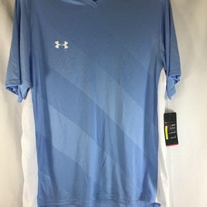 Under Armour Mens Fixture Soccer Short Sleeve Shirt Blue / White XL