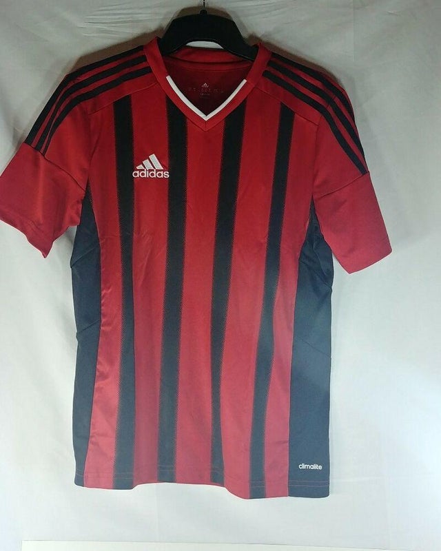 Adidas Red Black Soccer Jersey Size Youth Large YL Fort14 BRAND NEW Firm Price
