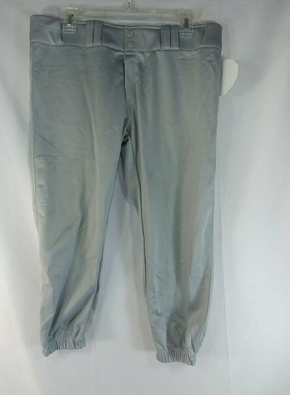 Rawlings Baseball Pants Men's Large Gray Belted Joggers