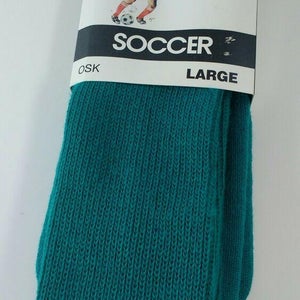 TCK Twin City Knitting Soccer OSK Large Adult Green Aqua Teal Tube Socks NEW NWT