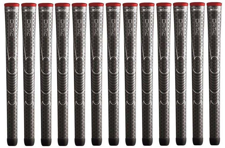 13 x Winn Dri-Tac DriTac AVS Soft Dark Gray Standard Size Golf Grip 5DT-DG NEW!
