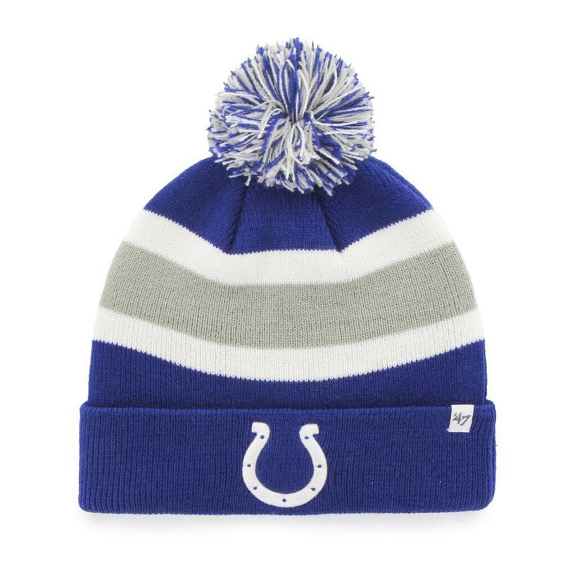 NFL Indianapolis Colts Knit Beanie Cap Royal Blue One Size One Black/White/Multi