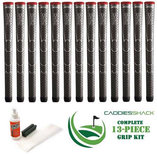 13 Winn Golf Dri-Tac Dritac AVS Soft Dark Gray Standard Size Grip + Install Kit