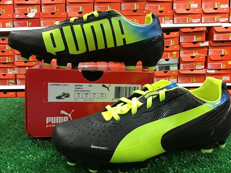 New In Box Puma EvoSPEED 3.2 Jr / / Blue Soccer Cleats Size 3.5 FIRM PRICE SidelineSwap