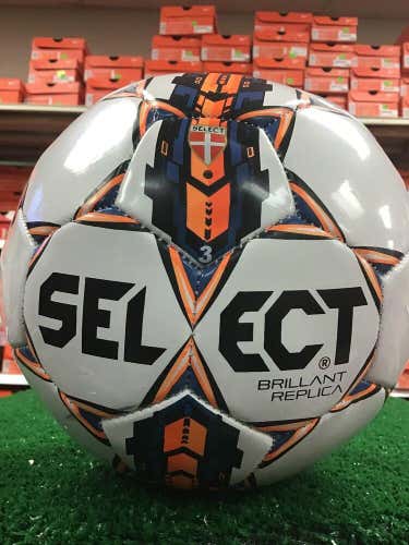 New Select White / Orange Size 3 Brillant Replica Soccer Ball FIRM PRICE
