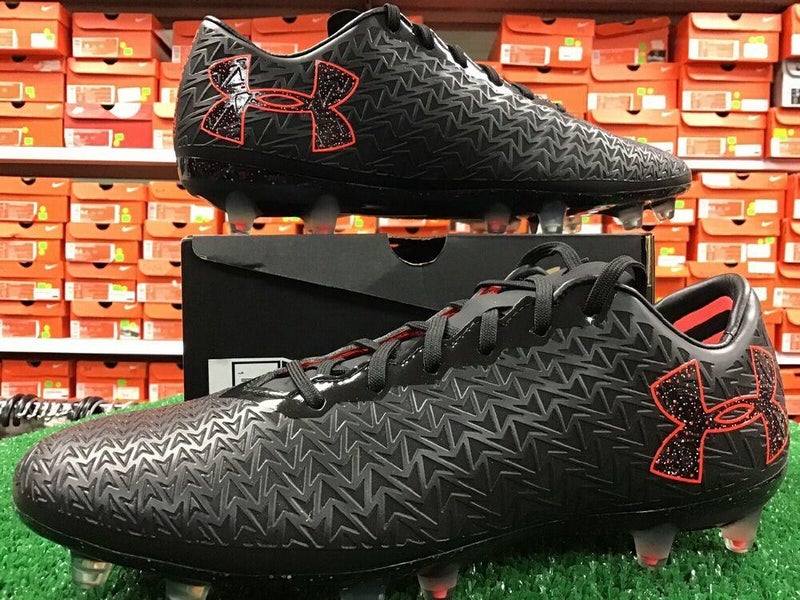 Under Armour Clutchfit Force FG Soccer Cleats Black Red Size