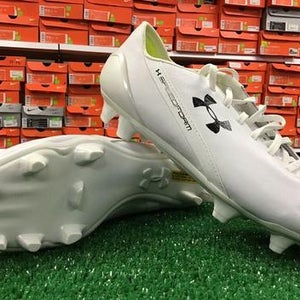 New Under Armour Speedform CRM LTHR FG White Soccer Cleats Size 7.5 NIB FIRM PRICE