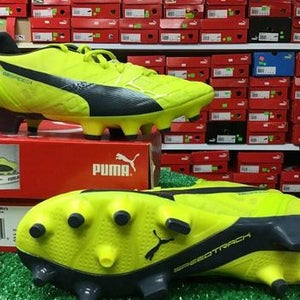 New Puma Womens EvoSpeed 1.4 FG Soccer Cleats Yellow / Navy Size 6 New In Box FIRM PRICE