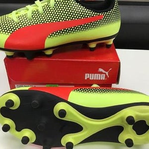 New Puma Spirit FG Jr Soccer Cleats Yellow / Black / Red Size 1.5 New In Box FIRM PRICE
