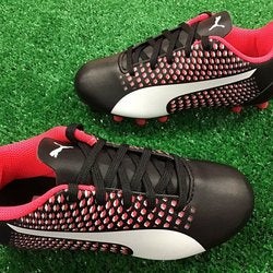 New Puma Adreno III FG Jr Black / Pink / White Soccer Cleats Size 12c New In Box FIRM PRICE