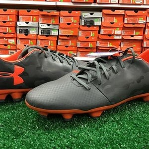 New Under Armoir Spotlight DL FG Soccer Cleats Grey / Orange Size 12 NIB FIRM PRICE
