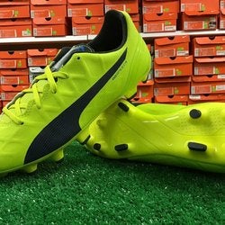 New Puma EvoSpeed 4.4 FG Womens Soccer Cleats Volt / Blue Size 8.5 NIB FIRM PRICE