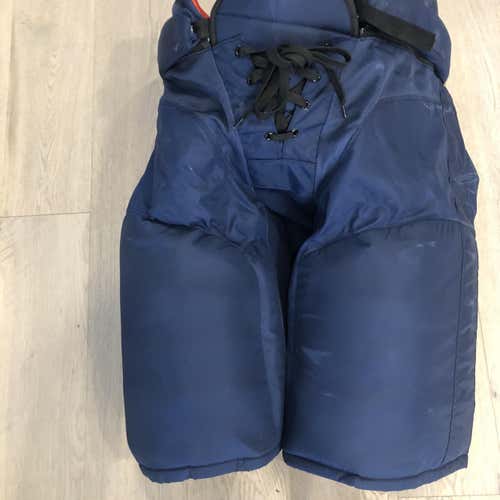 Used CCM HP45X Pro Stock  Pants  Navy Large +2  Winnipeg Jets (P303)
