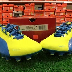 Puma Mens EvoSpeed 2.2 FG Soccer Cleats Volt / Blue Size 10 New In Box FIRM PRICE
