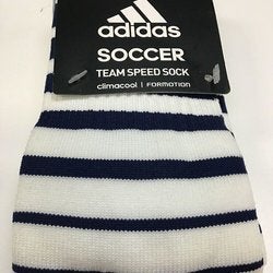 New White / Navy Adidas Team Speed Soccer Socks Size Small Fits Youth 13c-4y FIRM PRICE