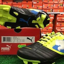 New Puma PowerCat 3 FG Soccer Cleats Black / Blue / Yellow Size 4.5 NIB FIRM PRICE