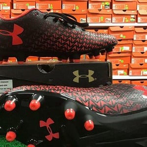 New Under Armour CF Force 3.0 FG Jr Soccer Cleats Coral / Black Size 3y FIRM PRICE