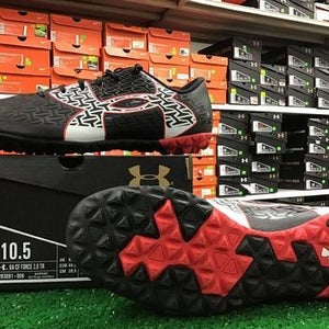 Under Armour CF Force 2.0 TR Soccer Cleats Black / White / Red Size 10.5 NIB FIRM PRICE
