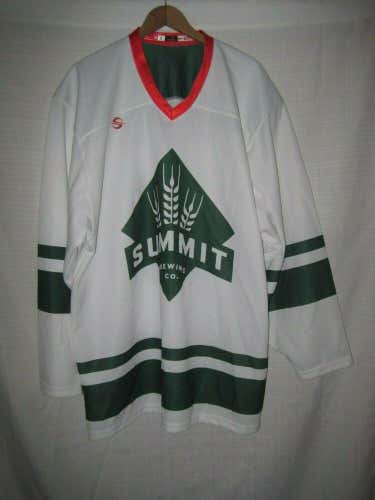 Summit Brewing Company Hockey Jersey men's L white Minnesota beer NWOT NEW