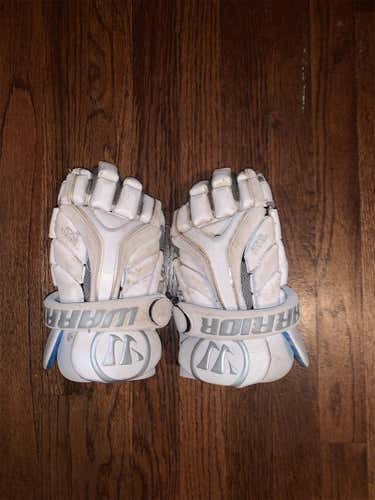 White  Player Warrior Evo Lacrosse Gloves