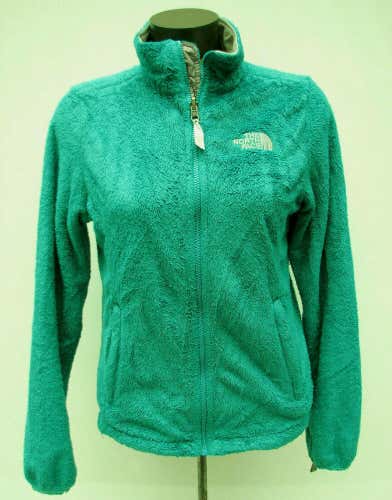 The North Face Women's Green Full-Zip Deep-Pile Sherpa Fleece Sweater Jacket