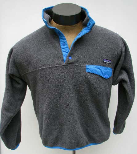 Patagonia Synchilla Men's Gray/Blue Snap-T Pullover Fleece Jacket Size XS X-Smal