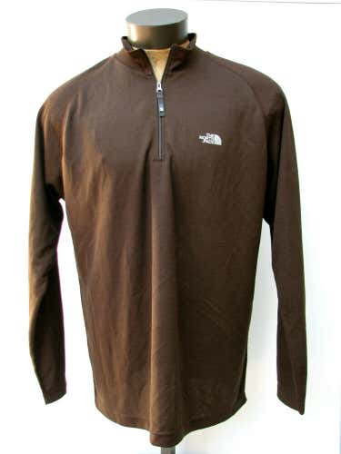 The North Face TKA100 Men's Brown 1/4-Zip Pullover Fleece Sweater Shirt Small S