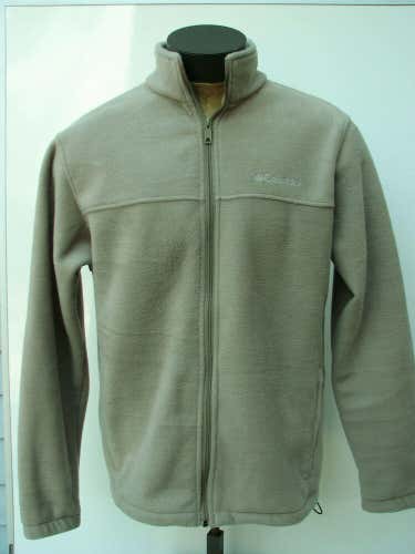 Columbia Men's Tan Full-Zip Fleece Jacket Sweater Sweatshirt Size Large L