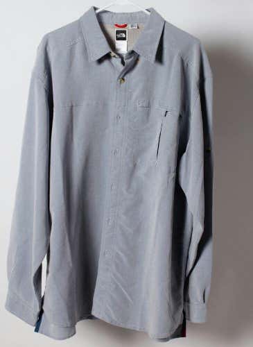The North Face Men's Blue-Gray Long-Sleeve Button Hiking Camp Shirt XL X-Large