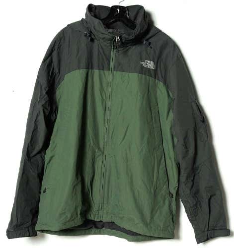 The North Face Men's Green Full-Zip Raincoat Snow Hooded Hoodie Jacket Large L
